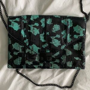 Loeffler Randall purse with jade and black pattern